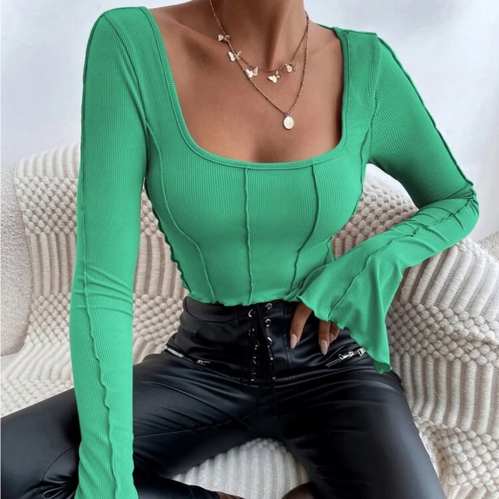 Shein green top